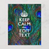 Keep Calm And Your Text on Peacock Feathers Flyer (Vorne)