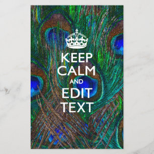 Keep Calm And Your Text on Peacock Feathers Flyer