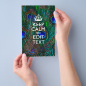 Keep Calm And Your Text on Peacock Feathers Flyer (Handgriff)