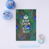 Keep Calm And Your Text on Peacock Feathers Flyer (Einzeln)