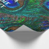 Keep Calm And Your Text on Peacock Feathers Geschenkpapier (Ecke)