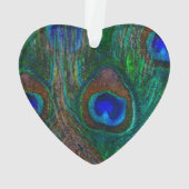 Keep Calm And Your Text on Peacock Feathers Ornament (Rückseite)