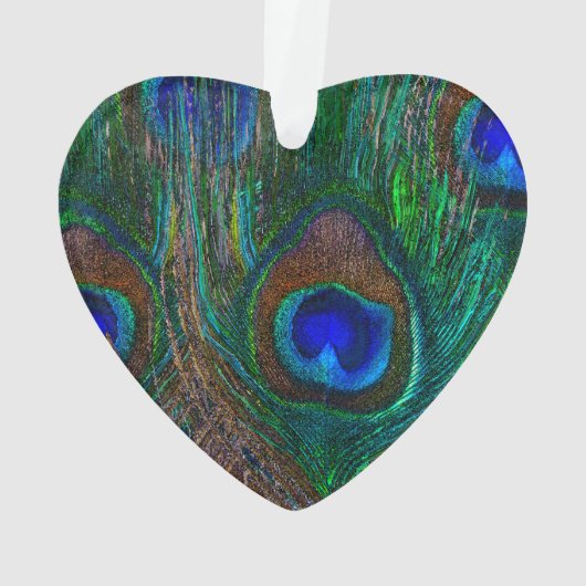 Keep Calm And Your Text on Peacock Feathers Ornament (Rückseite)