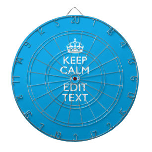 Keep Calm And Your Text on Sky Blue Decor Dartscheibe