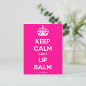 Keep-Calm-Apply-Lip-Balm.pdf Postkarte (Stehend Vorderseite)