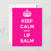 Keep-Calm-Apply-Lip-Balm.pdf Postkarte (Vorne/Hinten)