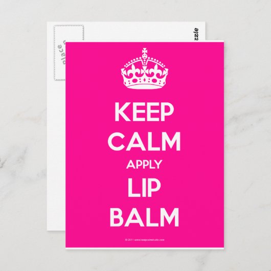 Keep-Calm-Apply-Lip-Balm.pdf Postkarte (Vorne/Hinten)