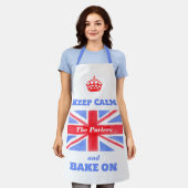 Keep Calm Backe weiter Union Jack Britische Flagge Schürze (Getragen)