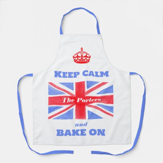 Keep Calm Backe weiter Union Jack Britische Flagge Schürze (Vorderseite)