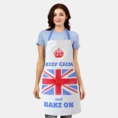 Keep Calm Backe weiter Union Jack Britische Flagge Schürze (Getragen)