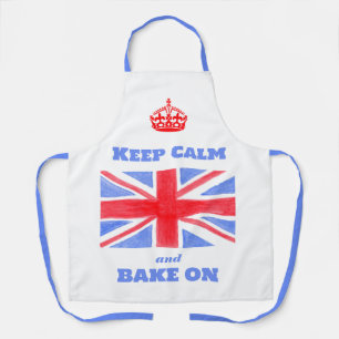 Keep Calm Backe weiter Union Jack Britische Flagge Schürze