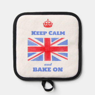 Keep Calm Backe weiter Union Jack Britische Flagge Topflappen