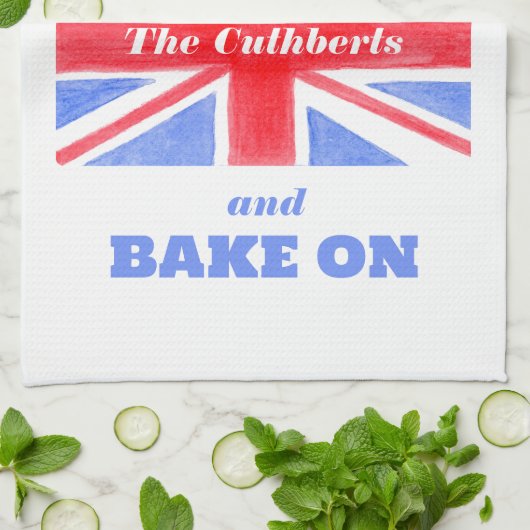 Keep Calm Bake On Union Jack British Flag  Geschirrtuch (Gefaltet)