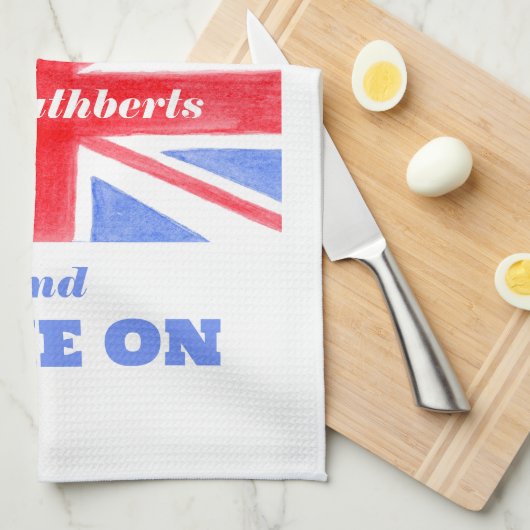 Keep Calm Bake On Union Jack British Flag  Geschirrtuch (Viertel Falte)