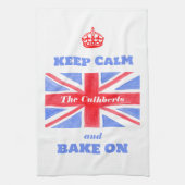 Keep Calm Bake On Union Jack British Flag  Geschirrtuch (Vertikal)