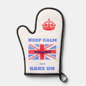 Keep Calm Bake On Union Jack British Flag NAME Ofenhandschuh (Vorderseite)