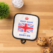 Keep Calm Bake On Union Jack British Flag Topflappen (Oben Unten)