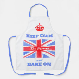 Keep Calm Bake On Union Jack British Flag Unisex A Schürze