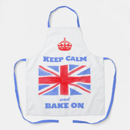 Keep Calm Bake On Union Jack British Flag Unisex Schürze