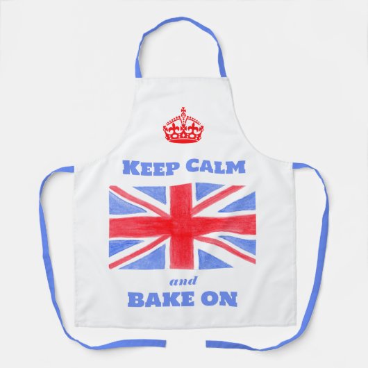 Keep Calm Bake On Union Jack British Flag Unisex Schürze (Vorderseite)