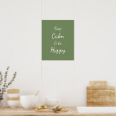 Keep Calm & Be Happy Sage Green Poster (Küche)
