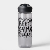 Keep Calm Bold Typography Black and White Trinkflasche (Vorderseite)