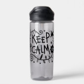 Keep Calm Bold Typography Black and White Trinkflasche (Rückseite)