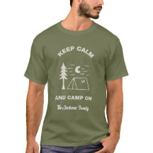 Keep Calm & Camp On Camping Outdoors Mens T-shirt