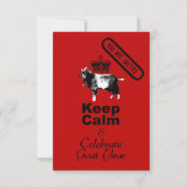 Keep Calm Celebrate Chinese New Year Goat Einladung (Vorderseite)