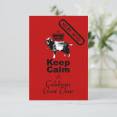 Keep Calm Celebrate Chinese New Year Goat Einladung (Stehend Vorderseite)