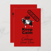 Keep Calm Celebrate Chinese New Year Goat Einladung (Vorne/Hinten)