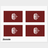 Keep Calm Crown Icon on Burgundy Red Rechteckiger Aufkleber (Blatt)