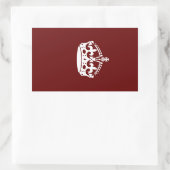 Keep Calm Crown Icon on Burgundy Red Rechteckiger Aufkleber (Tasche)