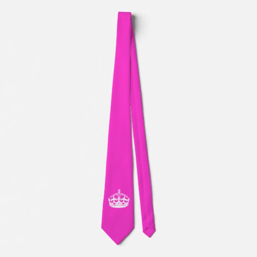KEEP CALM CROWN on Hot Pink Customize This! Krawatte (Vorderseite)