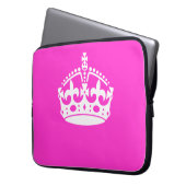 KEEP CALM CROWN on Hot Pink Customize This! Laptopschutzhülle (Vorderseite Links)
