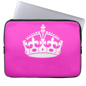KEEP CALM CROWN on Hot Pink Customize This! Laptopschutzhülle (Vorderseite)