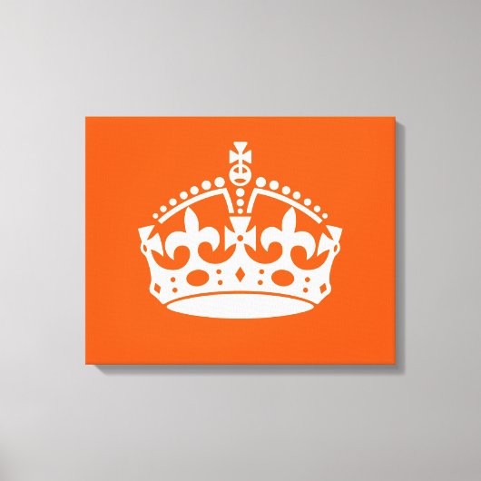 KEEP CALM CROWN on Orange Customize This Leinwanddruck (Vorderseite)