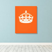 KEEP CALM CROWN on Orange Customize This Leinwanddruck (Insitu (Holzboden))