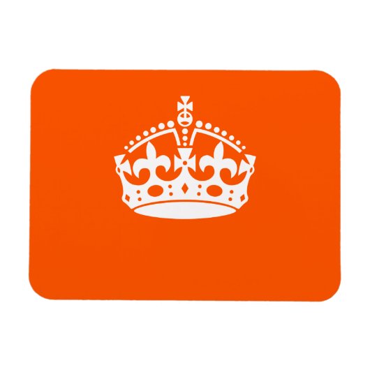 KEEP CALM CROWN on Orange Customize This Magnet (Horizontal)