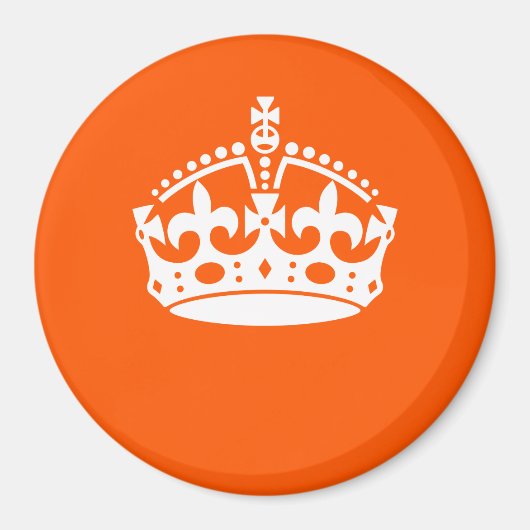 KEEP CALM CROWN on Orange Customize This Magnet (Vorne)