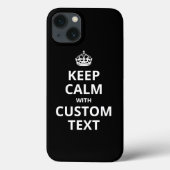 Keep Calm Custom Quote Template iPhone Case (Rückseite)