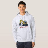Keep Calm Dig On Cute Excavator Men's Hoodie (Vorne ganz)
