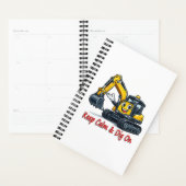 Keep Calm Dig On Cute Excavator Spiral Notebook Planer (Anzeige)