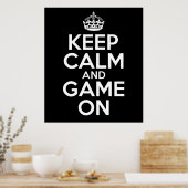 Keep Calm Game On Video Games Geek Poster (Küche)