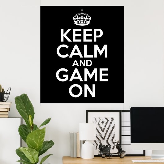 Keep Calm Game On Video Games Geek Poster (Heimbüro)