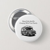 Keep Calm Go Camping Family Outdoor Adventure Button (Vorne & Hinten)