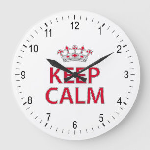Keep calm große wanduhr