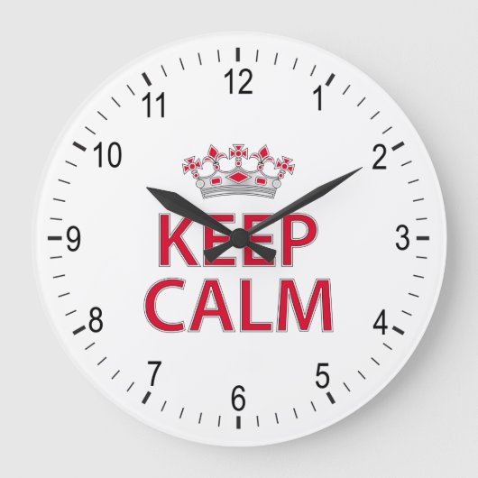 Keep calm große wanduhr (Vorderseite)
