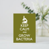 Keep Calm Grow Bacteria postcard Postkarte (Stehend Vorderseite)