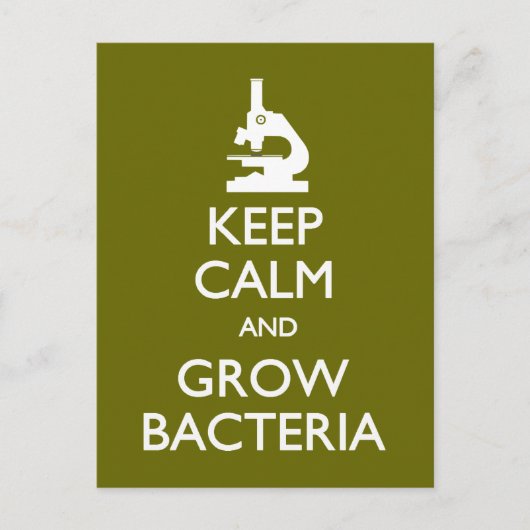 Keep Calm Grow Bacteria postcard Postkarte (Vorderseite)